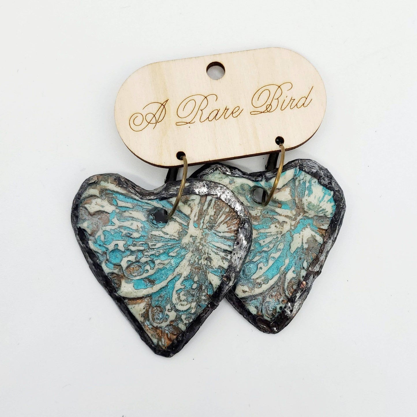 Hand-Carved Soldered Heart Earrings