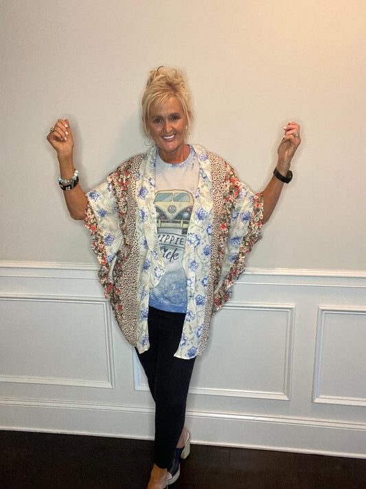 Fun & Funky Mixed Prink Kimono