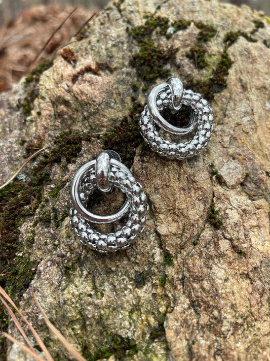 Jennifer Basket Weave Hoop Earrings