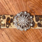 Cheetah Metallic and Black Leather Bracelet