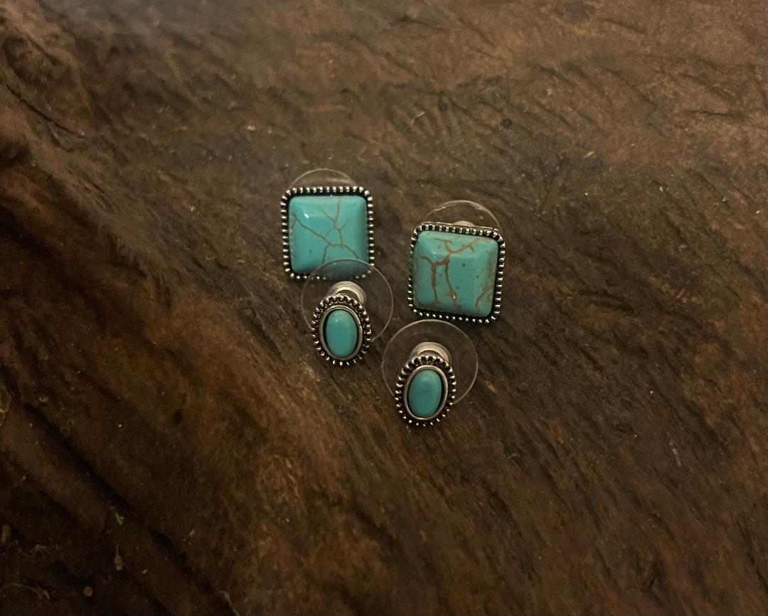 Set The Stage Turquoise Stud Set