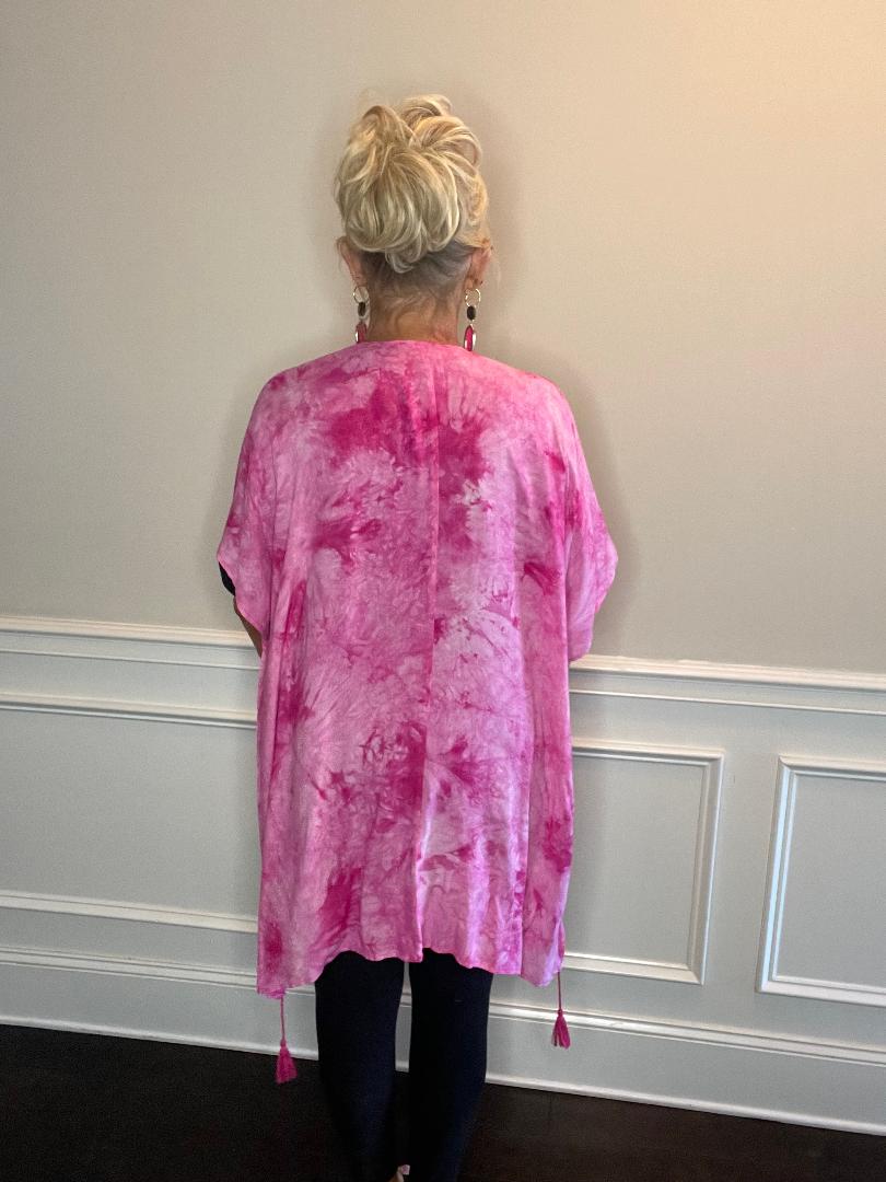 Kays Pink Tie Dyed Kimono